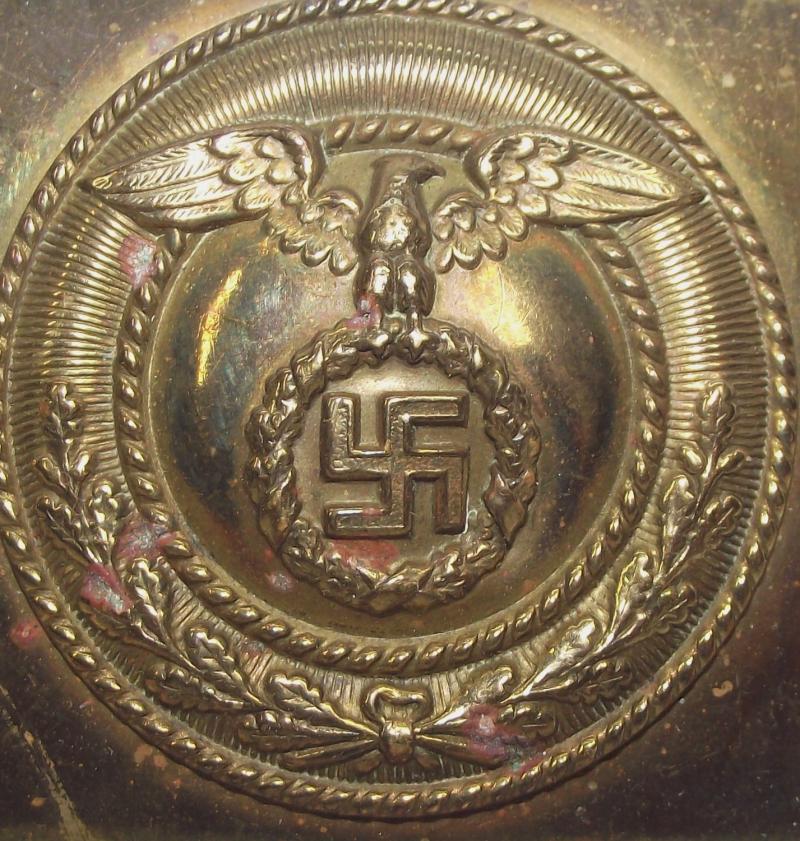 Early ''Static'' Swastika SA Belt Buckle.