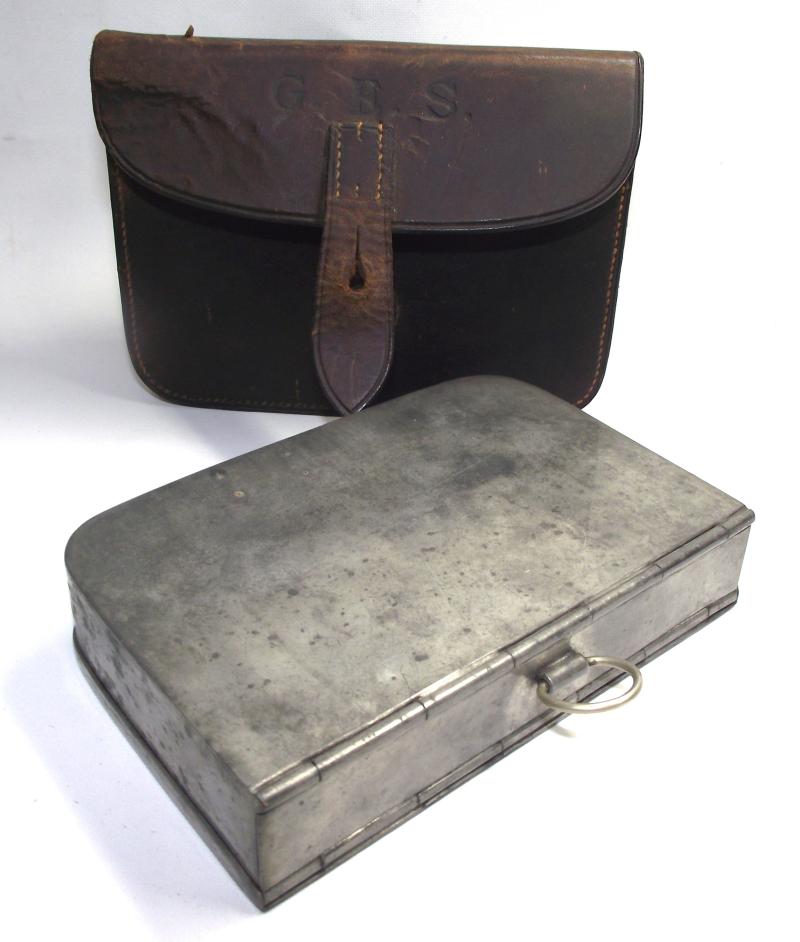 Edwardian Sandwich Tin and Leather Carry Case.