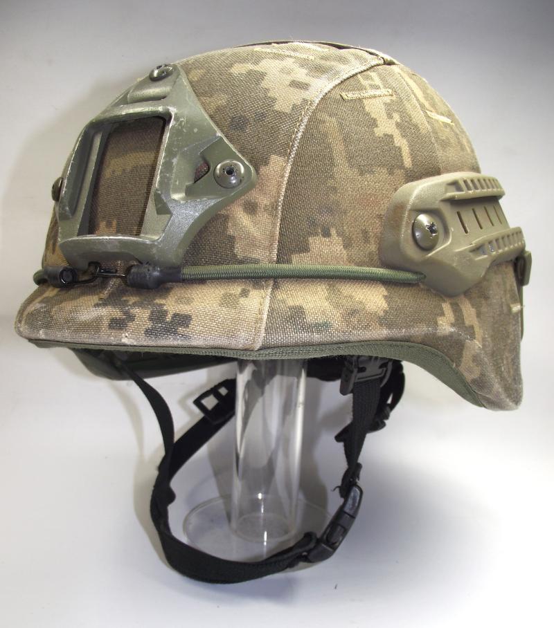Ukrainian Ballistic Helmet, AH.HC with its Ukrainian digital Camo Cover. .