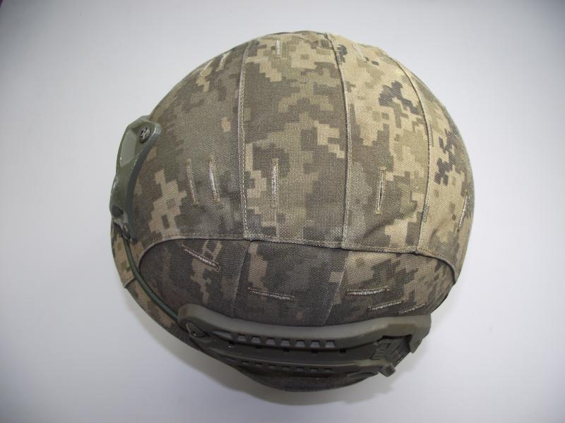 Ukrainian Ballistic Helmet, AH.HC with its Ukrainian digital Camo Cover. .