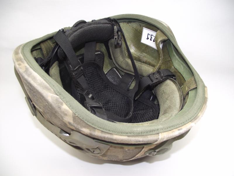 Ukrainian Ballistic Helmet, AH.HC with its Ukrainian digital Camo Cover. .