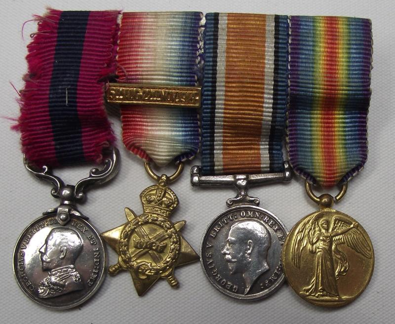 WW1 British DCM, 14 Star, Miniature  Medal Group.