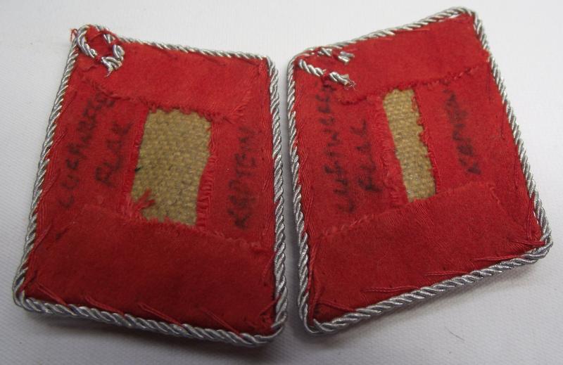 WW2 German Luftwaffe Flak Oberleutnants Collar Tabs.