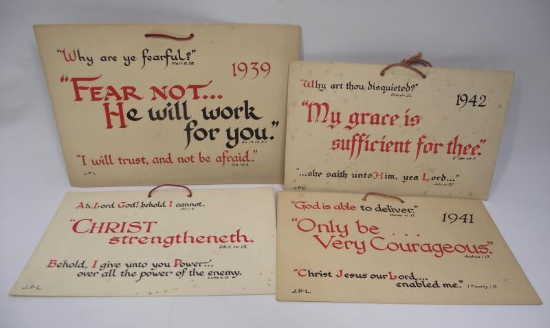 4 X British Homefront Gospel Wall Hanging Cards. 1939/41/42. Cardiff.