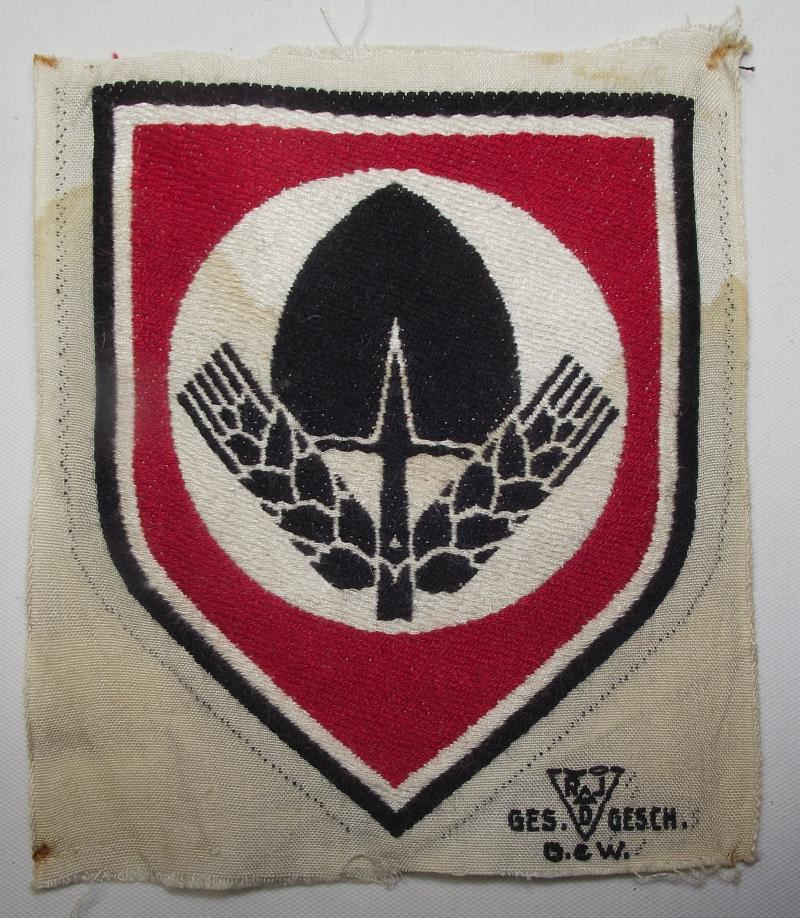 WW2 German RAD Cloth Patch. PT Kit, Shorts.