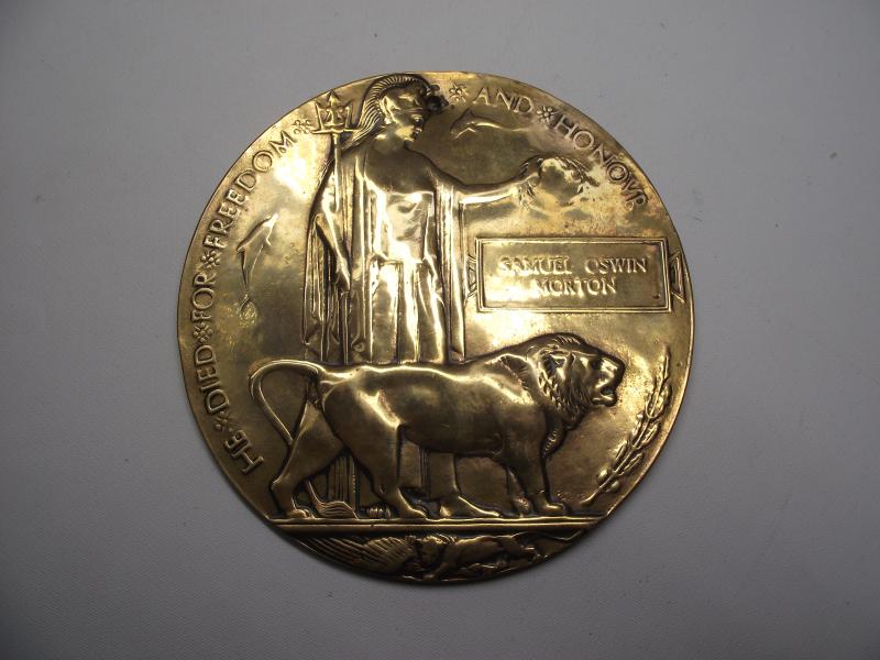 6th Battalion South Wales Borderers Death Plaque and Medal Pair. Died 1918 POW.
