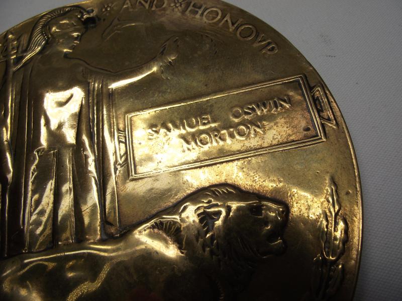 6th Battalion South Wales Borderers Death Plaque and Medal Pair. Died 1918 POW.