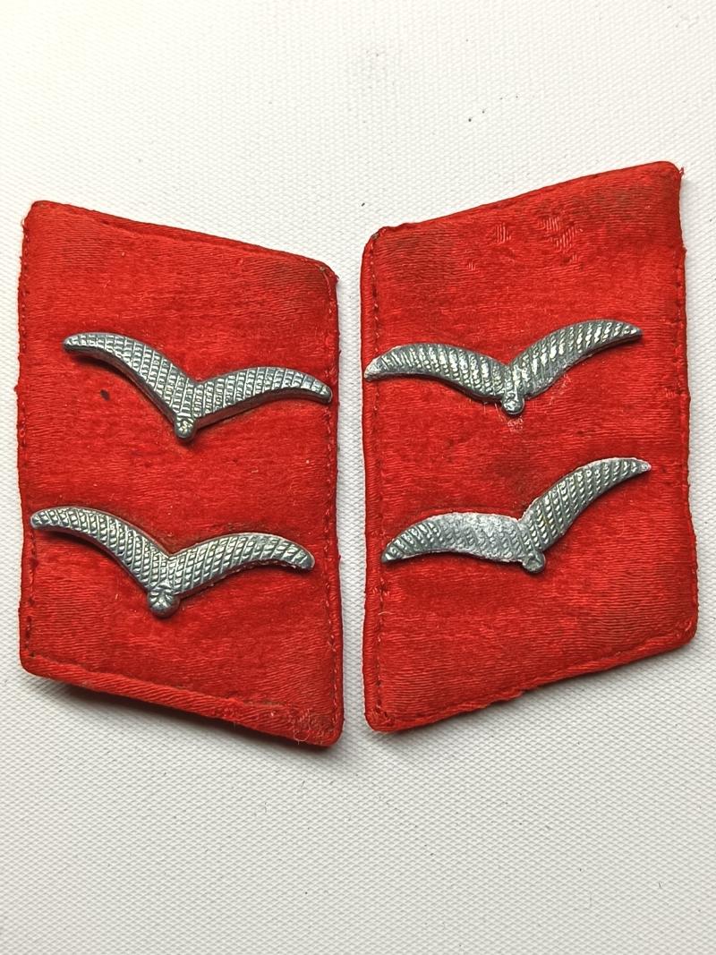 WW2 German Luftwaffe Ranked Collar Tabs, Flak .