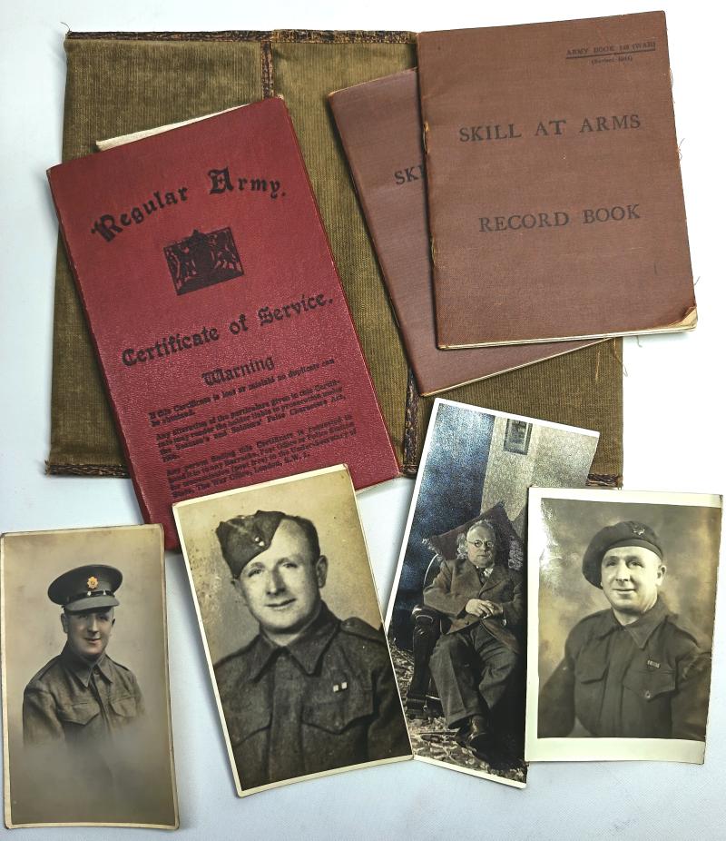 British Regular Army Red Book and Photos. WW1 and WW2 Service.