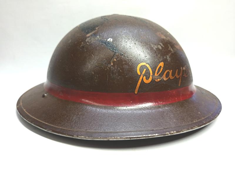 WW2 British Players Cigarette Factory Senior Fireman's MK2 Helmet.
