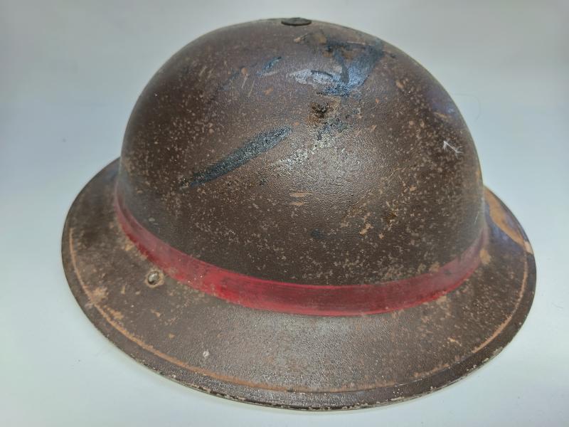 WW2 British Players Cigarette Factory Senior Fireman's MK2 Helmet.