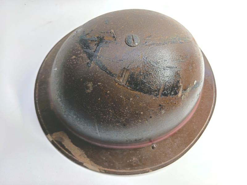WW2 British Players Cigarette Factory Senior Fireman's MK2 Helmet.