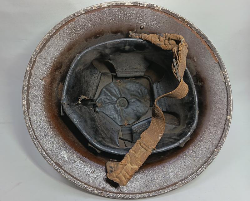 WW2 British Players Cigarette Factory Senior Fireman's MK2 Helmet.