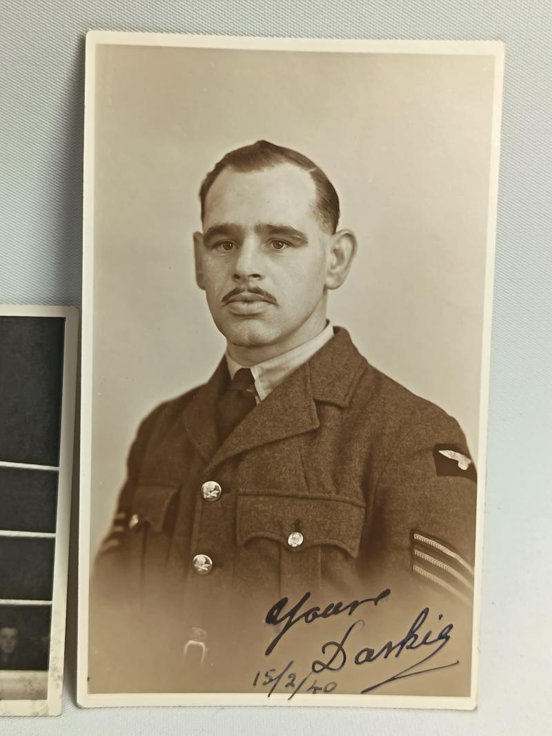 Two Signed Photos, Cyril Hills, 1930's Black Professional Boxer. RAF.