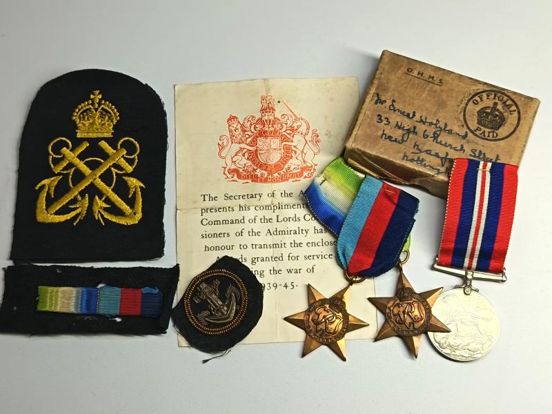 WW2 British Royal Navy Petty Officers Boxed Medal Group.