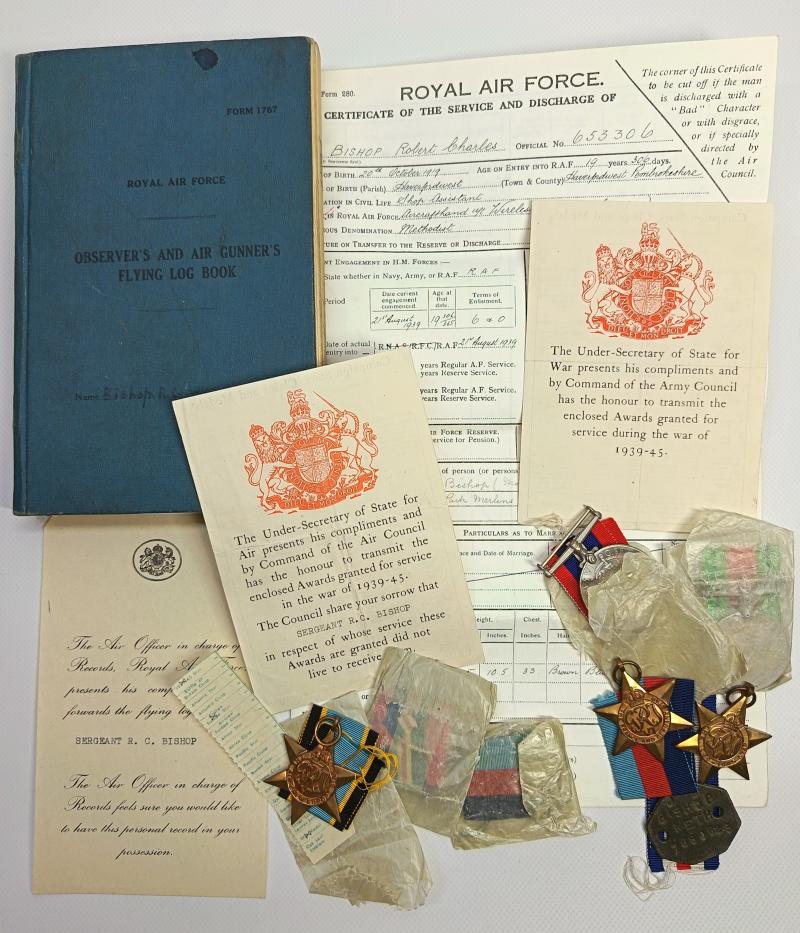 KIA RAF Wireless Operator-Gunner Log Book and Medal Grouping. Lost 1940.