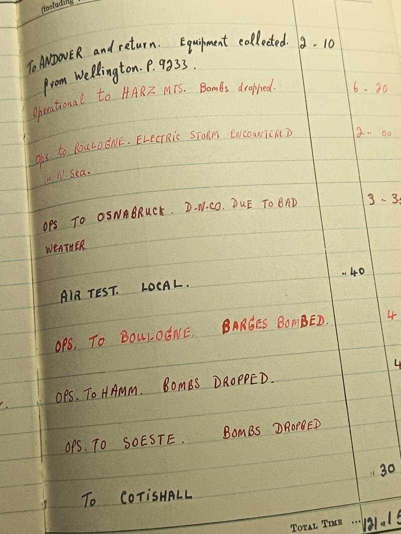 KIA RAF Wireless Operator-Gunner Log Book and Medal Grouping. Lost 1940.