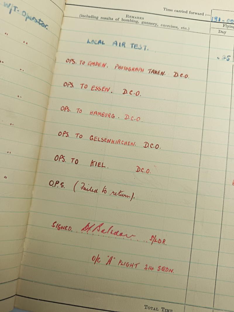 KIA RAF Wireless Operator-Gunner Log Book and Medal Grouping. Lost 1940.