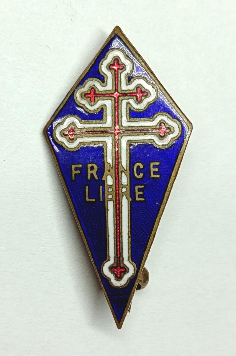 Numbered WW2 Free French Enamel Badge.