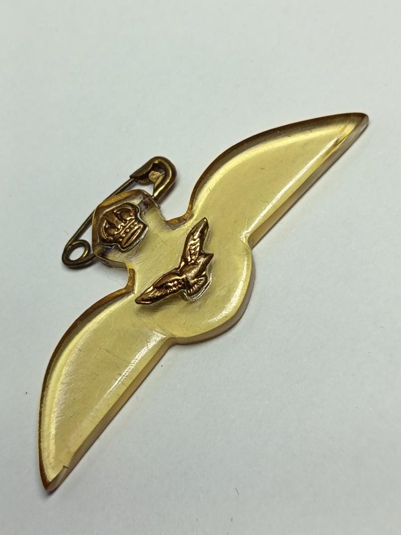 RAF Pexiglas Sweetheart Wings Brooch.