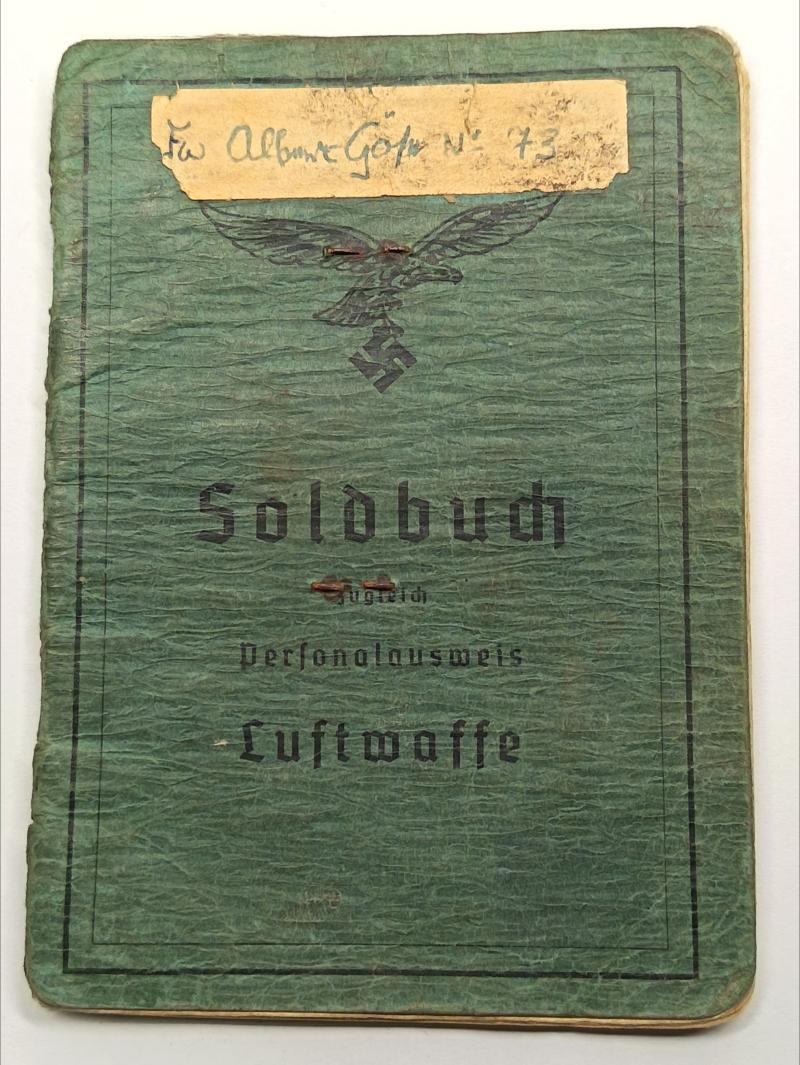 WW2 Luftwaffe Soldbuch. Nachr. Reg. 54. 1939/45.