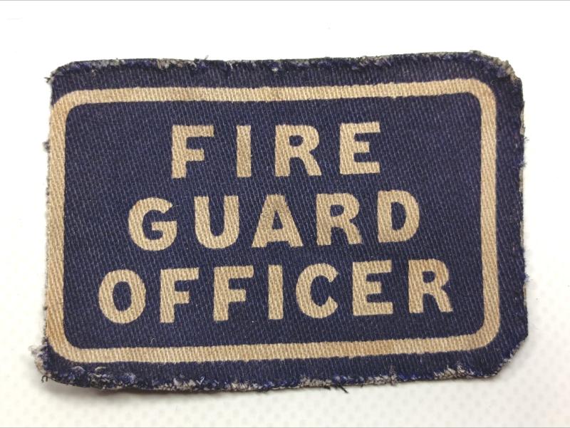 Scarce WW2 Printed Fire Guard Officer Shoulder Title.
