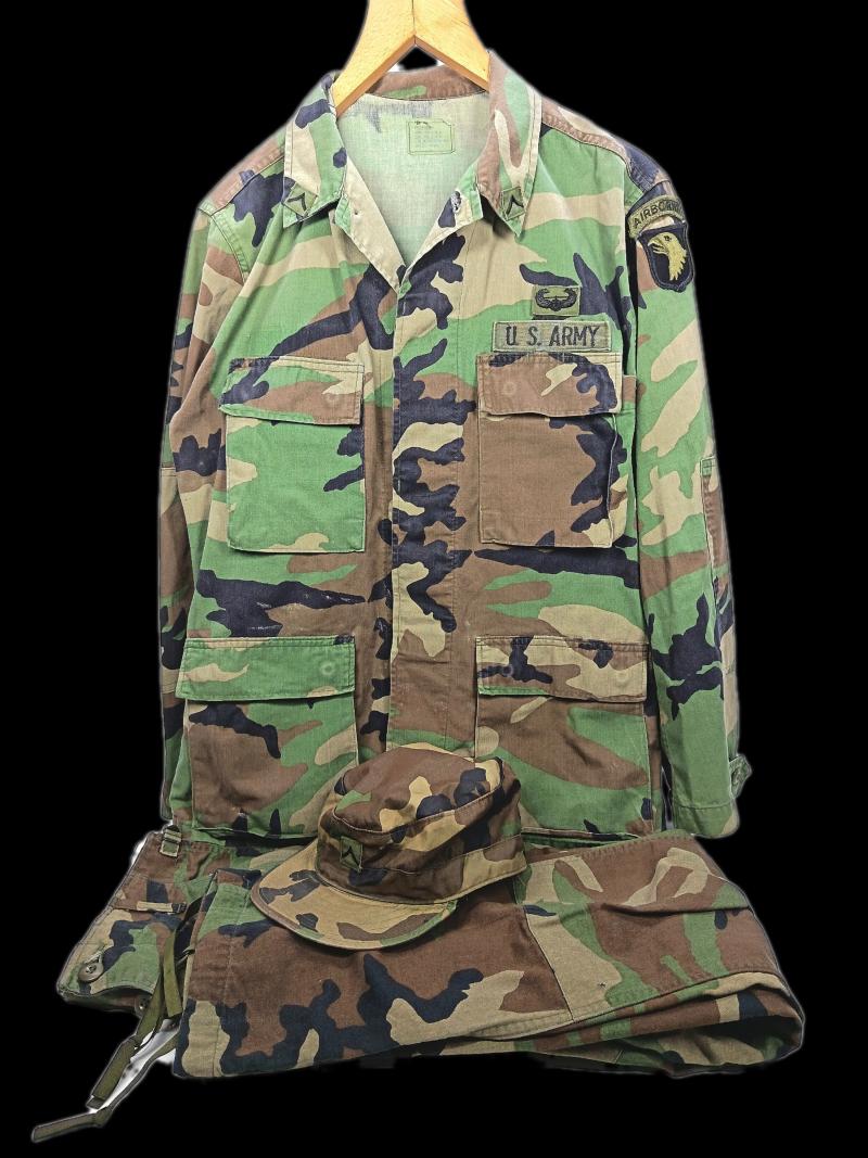 Vintage U.S. 101st Airborne BDU Woodland Uniform set.