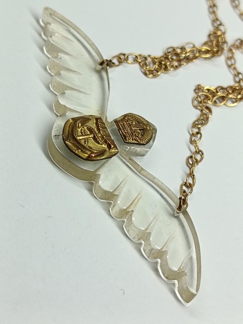 Boxed Fleet Air Arm Wing Pexiglas Necklace. Limbless and Disabled Ex Servicemen.