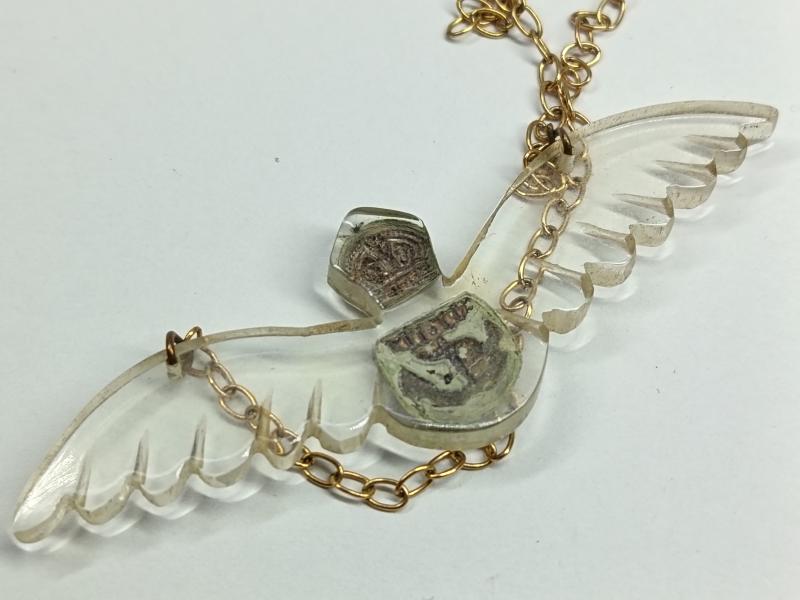Boxed Fleet Air Arm Wing Pexiglas Necklace. Limbless and Disabled Ex Servicemen.