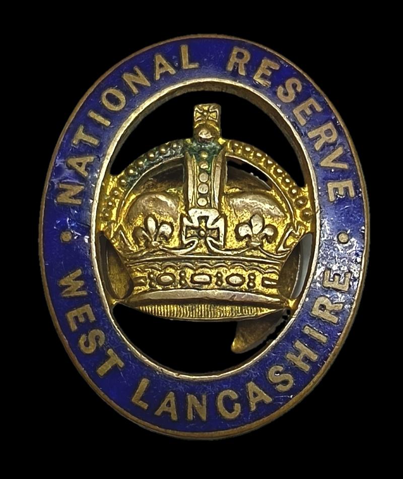 WW1 National Reserve West Lancashire Enamel Lapel Badge.